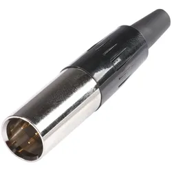 HICON Mini-XLR, 3-pol , Metall-, Löttechnik-Kabelstecker, vergoldete(r) Kontakt(e), gerade, nickelfarben