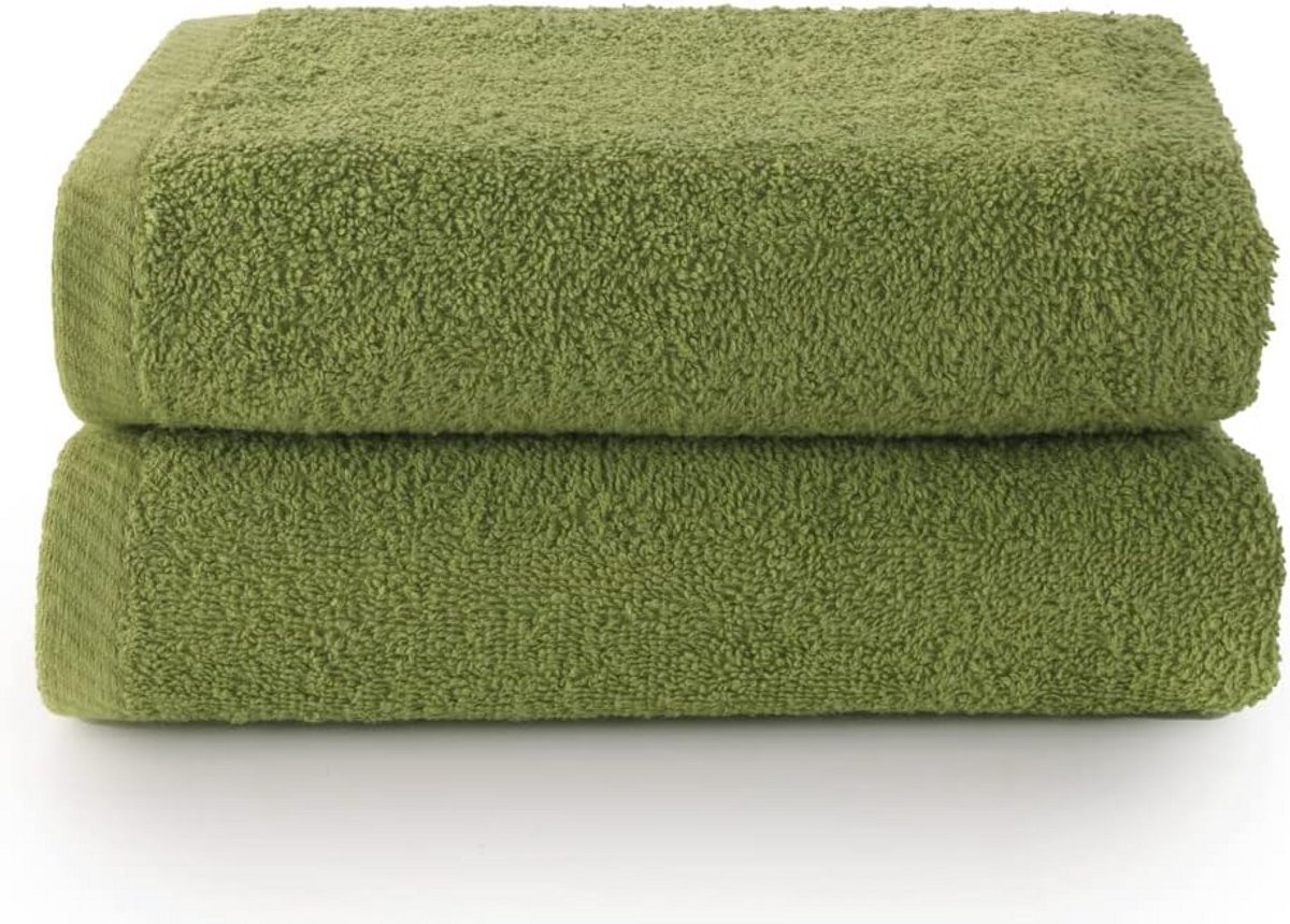 Set van 2 Luxe Katoenen Gastenhanddoeken 30x50 cm - Limoengroen