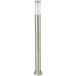 Stehleuchte Außen Sockelleuchte Standlampe Garten Außenleuchte Wegbeleuchtung, Edelstahl, 1x E27 LED 9W 810Lm warmweiß, DxH 7,6 x 110 cm