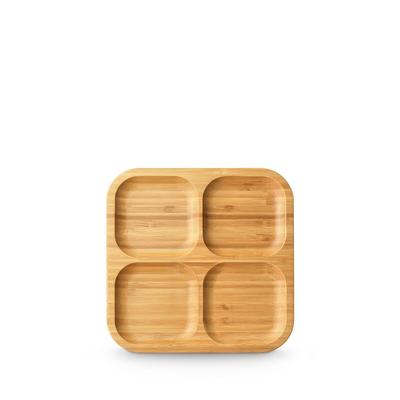 Wilmax England Wilmax Bambus Schale 2 Fächer 22x22 cm Natur, 8er Set