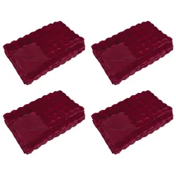 vidaXL Kunstfell Kaninchenfell Decke Olite 4 pcs Bordeauxrot Polyester