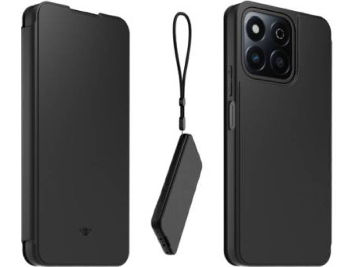 Casr - Etui Avec Cordon Honor 200 Smart Folio Noir + Dragonne