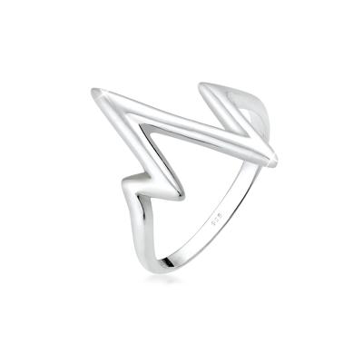 Silberring ELLI "Ring Herzschlag 925 Silber" Gr. 52, silber, Fingerringe, Damen, 52, Silber 925 (Sterlingsilber), Silberring