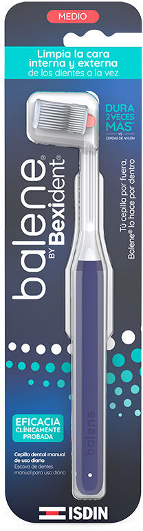 Isdin Brosse à dents moyenne Balene By Bexident #Bleue 1 unité