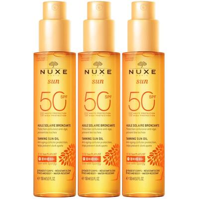 Nuxe Sun Sonnenöl Gesicht & Körper LSF 50 x3 3x150 ml Öl