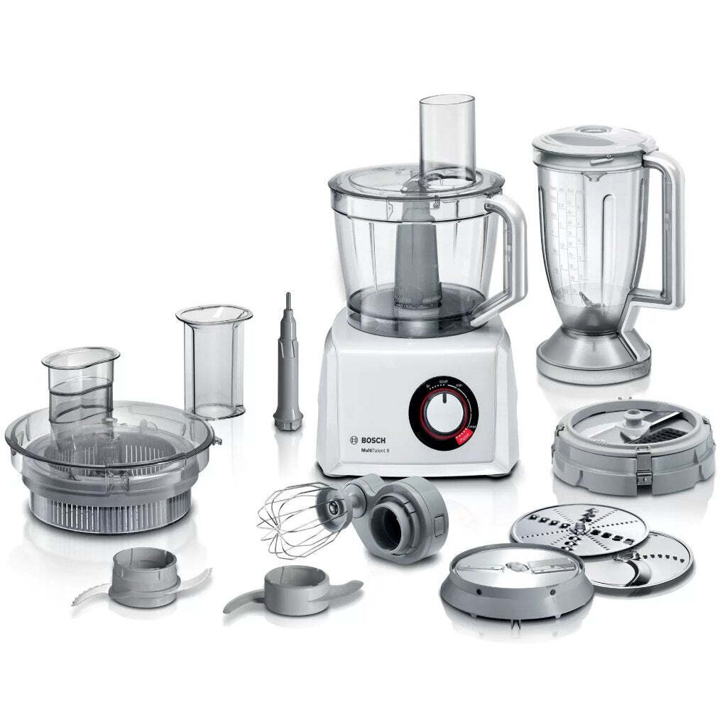 Bosch MC812W872, 3,9 l, Weiß, Drehregler, 1,5 l, Schlagen, Kotelett, Schneiden, Kneten, Mixen, Püree, Leistung