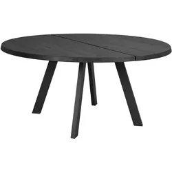 Esstisch Fred Rund 160cm aus Eiche, skandinavisches Design, schwarz, für 6 Personen