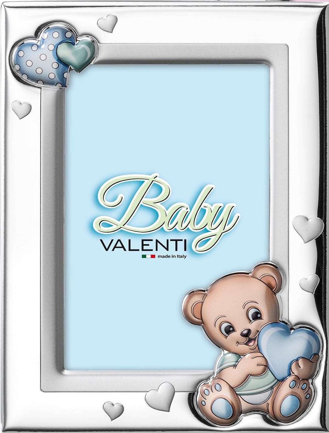 Valenti & Co. Zilveren Fotolijst Beer Lichtblauw voor Babykamer
