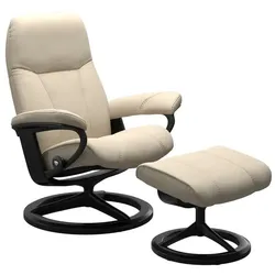 Stressless Sessel mit Hocker Consul Signature Leder Beige Batick Cream S (Small)