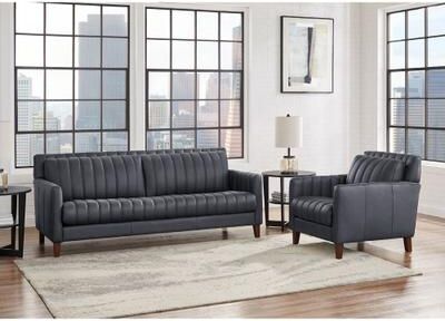 Hydeline USA Hydeline Ennis Top Grain Leather Sofa and Chair Set - Sofa, Chair