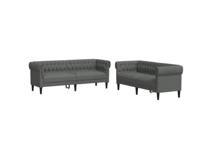 Todiikf Sofa Set 3-Teilig Dunkelgrau Stoff Couch Garnitur Wohnzimmer Moderne Polstergarnitur mit atmungsaktivem Stoffbezug und bequemer Schaumstoffpolsterung für Wohnzimmer oder Büro.