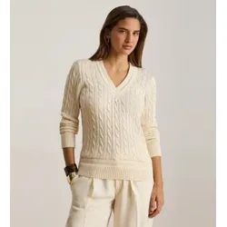 Lauren Ralph Lauren für Damen. 200888795011 Beigefarbener Cricket-Pullover mit gestrickten Achten (XS), Lässig, Baumwolle, Langarm