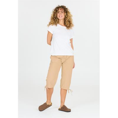 Caprihose CRUZ "Emmy", Damen, Gr. 38, EURO-Größen, beige, 100% Baumwolle, unifarben, normal, Hosen Caprihose, mit elastischem Taillenbund