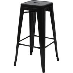 Barhocker MCW-A73, Barstuhl Tresenhocker, Metall Industriedesign stapelbar ~ schwarz