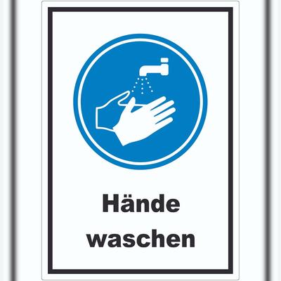 HB-Druck Hände waschen Aufkleber A1 (594x841mm)