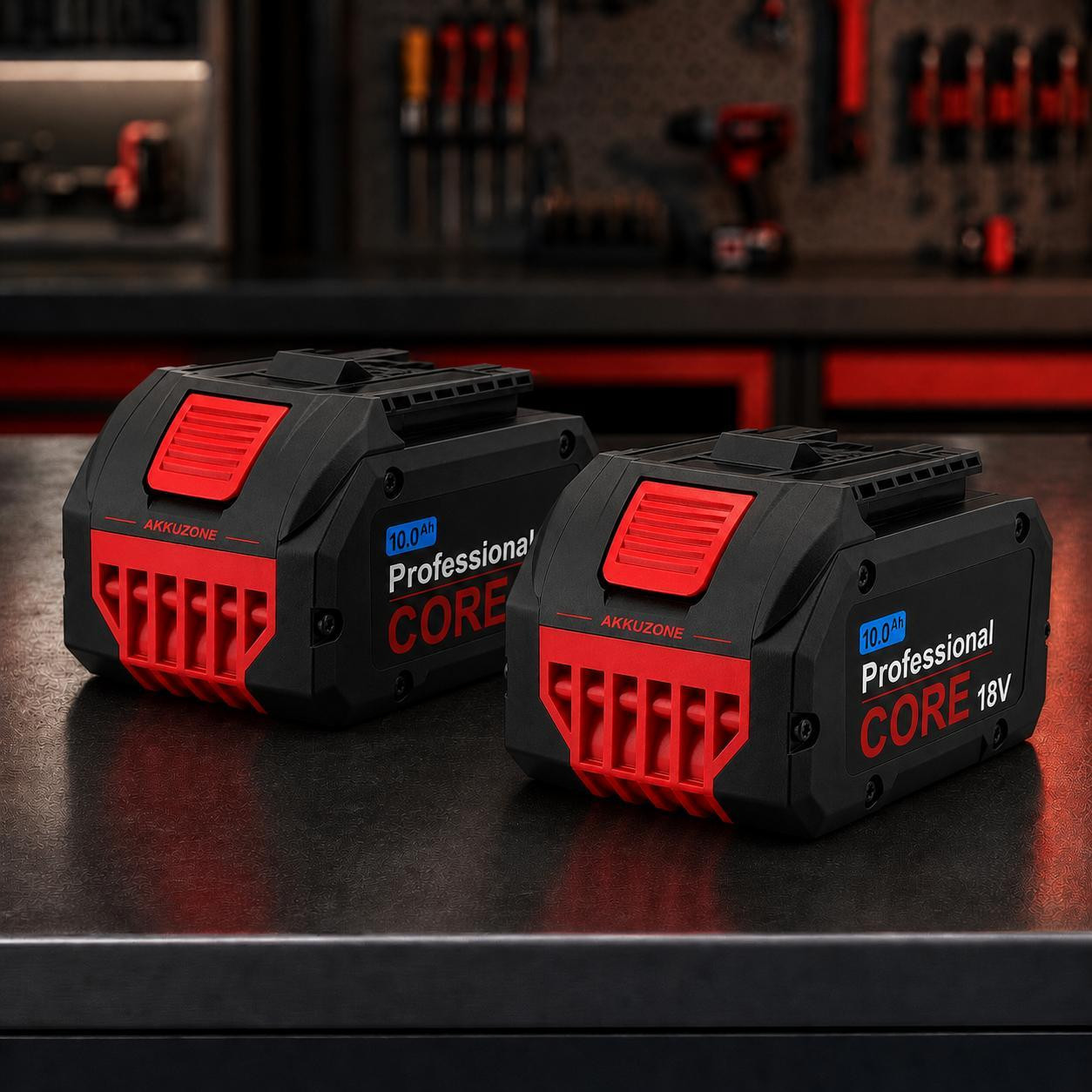 Vareonix 2x 18V 10.0Ah Lithium-ion Batterij Set, Compatibel met Bosch Professional 18V en ProCORE