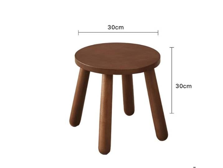 1 tabouret en bois design rond noyer repose-pieds amovible mobilier intérieur et extérieur TABOURET