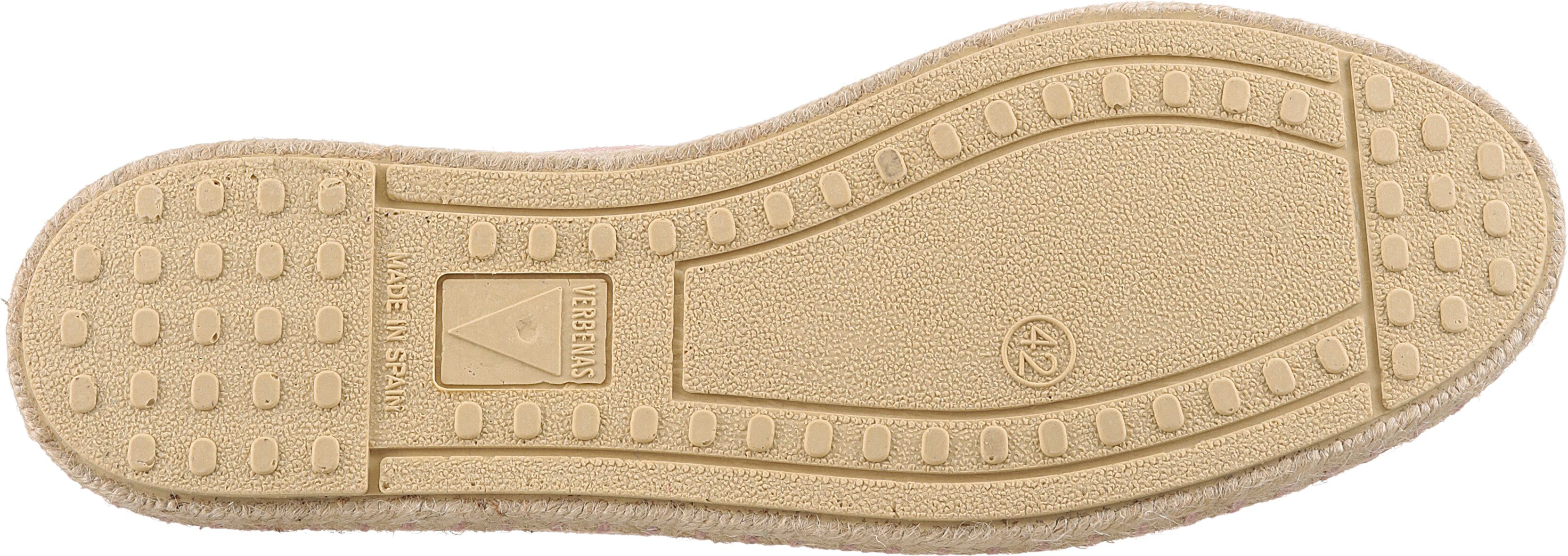 Espadrille VERBENAS "CARMEN SERRAJE", Damen, Gr. 36, ungefüttert, rosa (altrosa), Veloursleder, Schuhe Espadrille, Sommerschuh, Schlappen mit Jute-Rahmen