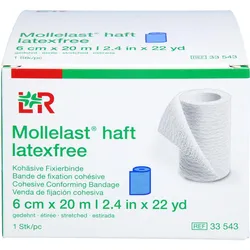 Mollelast Haft Binden Latexfrei 6 cmx20 M Blau 1 ST