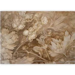 Artgeist, Tapete, Fototapete - Floral Ornaments Carved in Delicate Sepia and Brown Shades