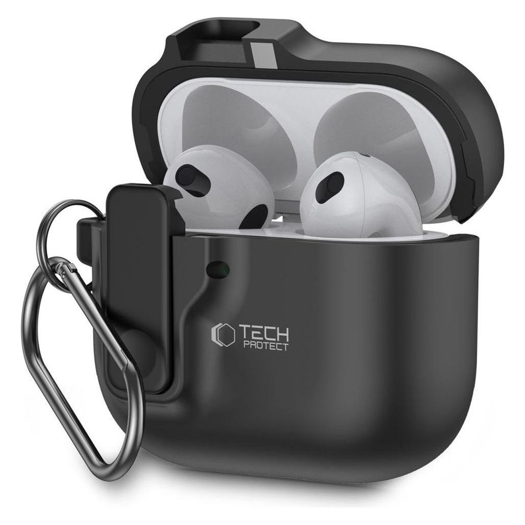 Tech-Protect Slim Hook Case for AirPods 4 - Black (Kopfhörer Hülle) (26541-0)