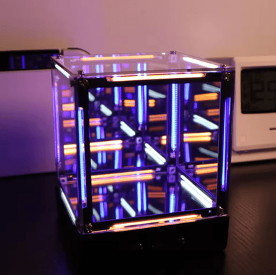 Inspire Picks 4D Hypercube LED Cube Lamp RGB Gaming Room Decor & Acrylic Display Light two color
