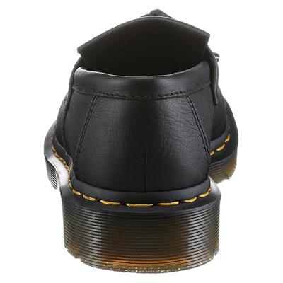Mokassin DR. MARTENS "Black Virginia Adrian", Damen, Gr. 40, schwarz, Leder, festlich, Schuhe Mokassin, Chunky Slipper, Schlupfschuh mit modischer Tassel - schmale Form
