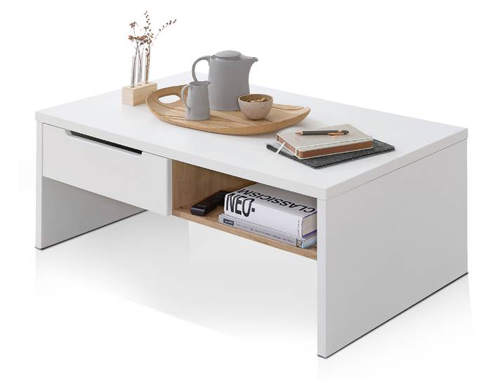 MAILAND Couchtisch, Material Dekorspanplatte, Weiss
