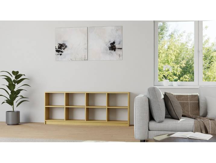 Niedriges Regal aus Massivholz Eiche Natur geölt