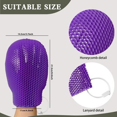 Uplift Essentials Honeycomb TPU Gentle Scrubbing Gloves purple
