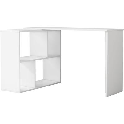 Eckschreibtisch OTTO HOME "Jaaron", weiß (weiß, weiß, weiß), B:120cm H:73cm T:40cm, Tische, Eckschreibtisch, mit vier offenen Fächern, modernes und elegantes Design