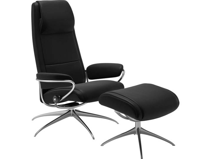 Relaxsessel STRESSLESS Paris , schwarz (schwarz batick), B:80cm H:110cm T:74cm, Leder BATICK: BATICK ist ein leicht korrigiertes, durchgefärbtes und genarbtes Möbelleder, bei dem die meisten Unebenheiten und Spuren in der Regel entfernt wurden.;Leder PALOMA: PALOMA ist ein durchgefärbtes Semianilin-Möbelleder mit natürlicher Narbung. ROHLEDER Stoff Q2 FARON: Ein fester zuverlässiger Bouclé mit einem strukturierten Aussehen und einer komfortablen Oberfläche (100% Polyester im Flor, Grundgewebe: 50% Polyester, 50% Polyacryl);ROHLEDER Stoff Q2 FARON: Ein fester zuverlässiger Bouclé mit einem strukturierten Aussehen und einer komfortablen Oberfläche (100% Polyester im Flor, Grundgewebe: 50% Polyester, 50% Polyacryl);Struktur fein JASMINE (90% Polyester, 10% Baumwolle), Sessel, Relaxsessel, mit Hocker, High Back, mit Star Base, Gestell Chrom