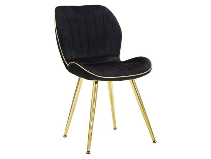 Chaise Paris Space noire et or en velours — lot de 2