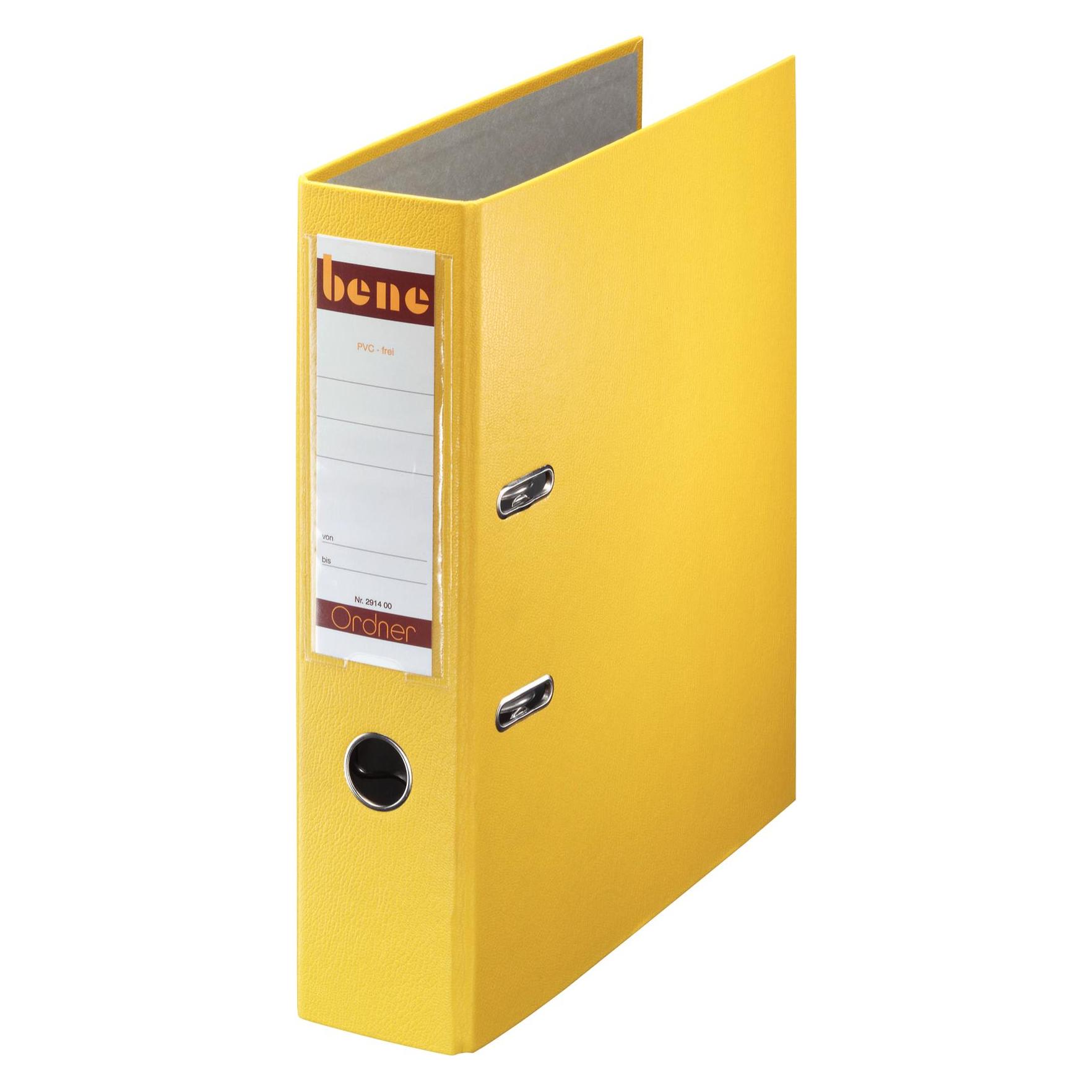 Leitz Bene 291400GE. Material: Partikelbord, Karton, Papier, Kunststoff, Produktfarbe: Gelb, Format: A4. B (A4, 80 mm, 1 Stk.) (291400 GE)