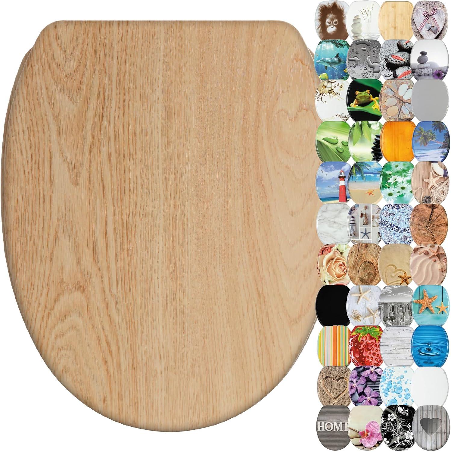 WC-Sitz aus Holz mit Absenkautomatik und Quick-Release