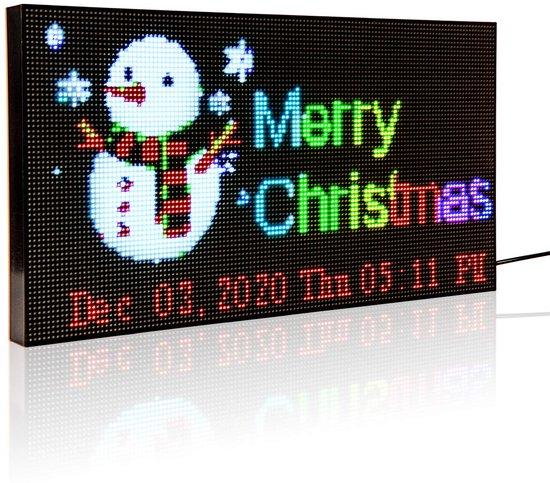 LED-Leuchttafel, 38,7 x 19,6 cm, programmierbar über eine Smartphone-App, LED-Anzeigetafel, personalisierte Anzeige für Bar, Restaurant, Pub, Geschäft, Büro, Café, Festival, Party, Dekoration