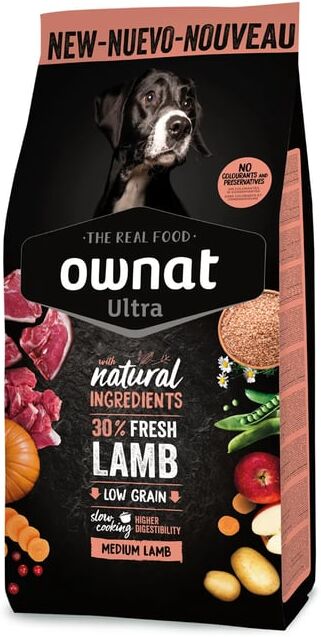 Ownat Ultra Medium Dog Cordeiro E Arroz 12 Kg
