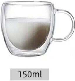 Uplifted Finds Transparent Double Wall High Borosilicate Glass Coffee Cup Insulated Milk Water Juice & Espresso Cup 150 Ml