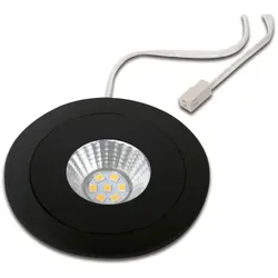Hera LED Einbaustrahler AR 68-LED, geringe Blendwirkung, IP44, 24V DC, CRi >90, Rasthaken-Montage, starr, dimmbar, 3000K, schwarz HE-20203233002