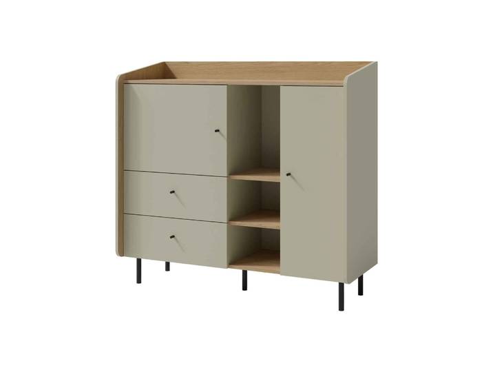 Kommode ALEX mit 2 Türen & 2 Schubladen & Einlegeböden, Eukalyptus