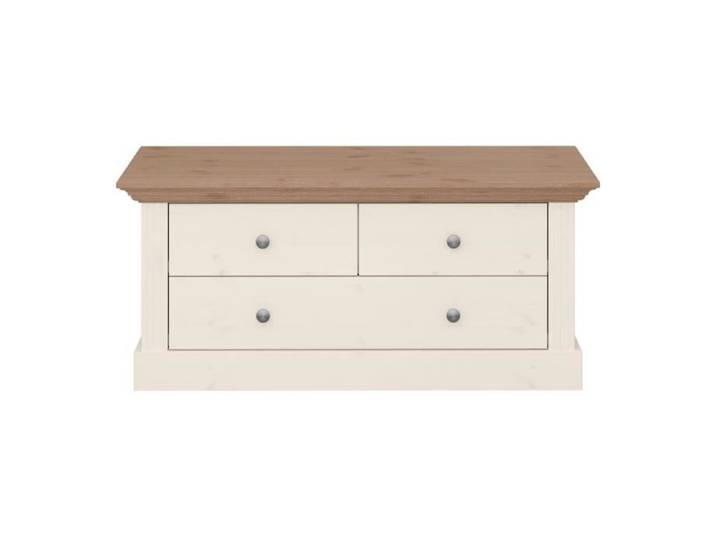 Alonso banc 1 grand 2 petits tiroirs white washed.