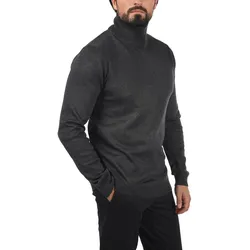 Rollkragenpullover SOLID "Rollkragenpullover SDArio", Herren, Gr. XL, grau (dunkelgrau melange), Obermaterial: 100% Baumwolle CO., Pullover Rollkragenpullover