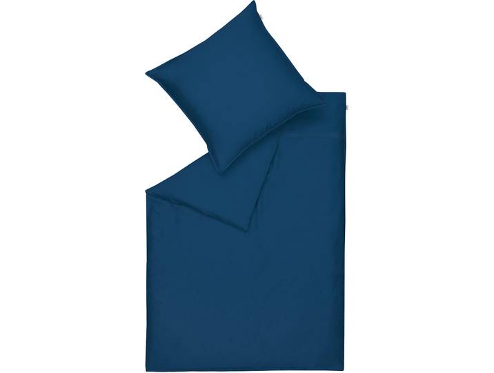 Bettwäsche Pure , blau (marine, dunkelblau, blau), B/L: 135cm x 200cm, 1 Stk., 1 Stk., Satin, B/L: 80cm x 80cm, 2 Stk., Satin, Obermaterial: 100% Baumwolle, SCHÖNER WOHNEN-KOLLEKTION, Bettwäsche, Bettwäsche, Satinbettwäsche aus 100% reiner Baumwolle