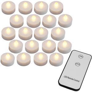 Monzana LED-Teelichter 993216, weiß, flackernd, mit Fernbedienung, 20 Stück