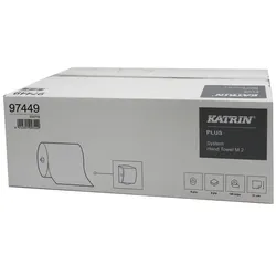 KATRIN Handtuchrollen Plus System M2 2-lagig weiß 6 Rollen/Paket, Außenabwicklung, 21 cm x 150 m