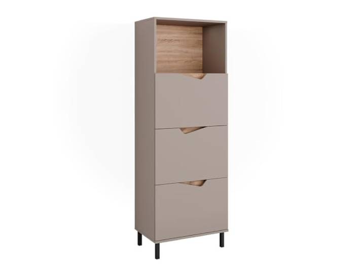 Vicco Kommode Marelle, Grau, 60 x 169.5 cm mit 4 Fächern, zur Aufbewahrung von Kleidung und Haushaltsgegenständen