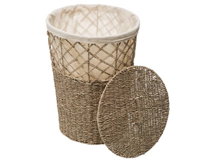 5five Simply Smart Wäschekorb aus Seegras 38/38/52 cm, Braun, Naturmaterialen, Rund, 38x52x38 cm, Badaccessoires