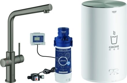Grohe Red mitigeur d'évier 30327AL1 graphite dur brossé, taille M, avec chaudière