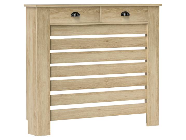 Homcom Couvre-radiateur en MDF avec tiroir 111X19X95.5 cm Chêne
