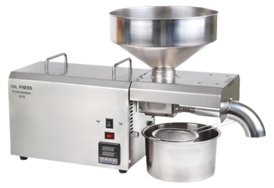 Ölpresse - Modell S8 Kaltpressung - 1500 W - Edelstahl - Für Erdnuss, Sesam, Sojabohne, Saaten - 220 V EU-Stecker